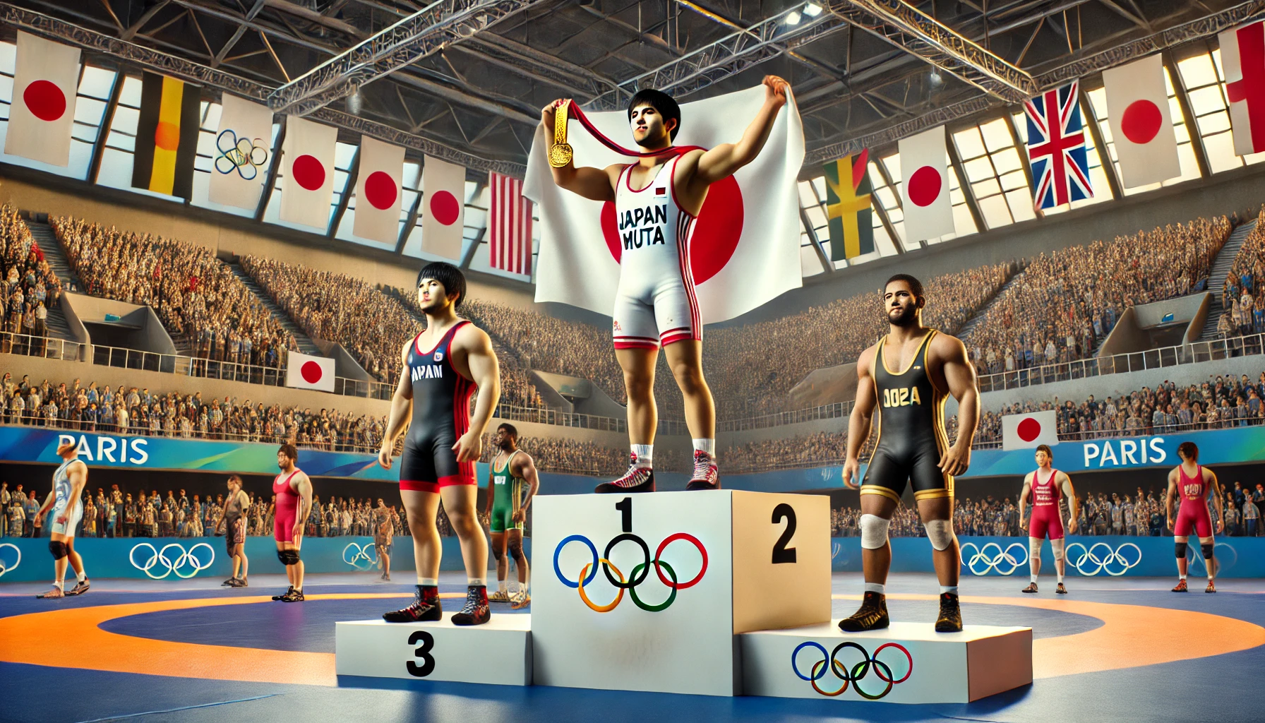 2024 파리 올림픽, 레슬링 남자 문타 켄이치로, 그레코로만형 60kg급 금메달 🥇🇯🇵- "Japan NOW"