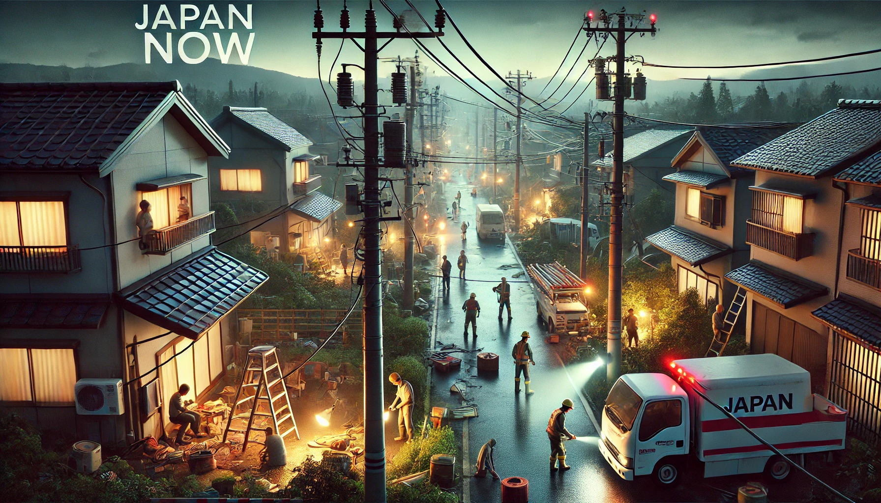 2024년 8월17일, 태풍 7호로 인한 정전, 일부지역 거의 복구 완료 🌪️🔌- "Japan NOW"