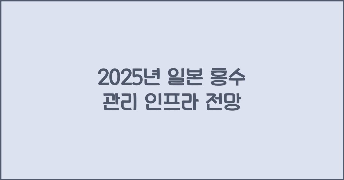 2025년 일본 홍수 관리 인프라 전망