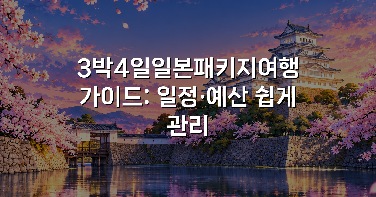 3박4일일본패키지여행 가이드: 일정·예산 쉽게 관리
