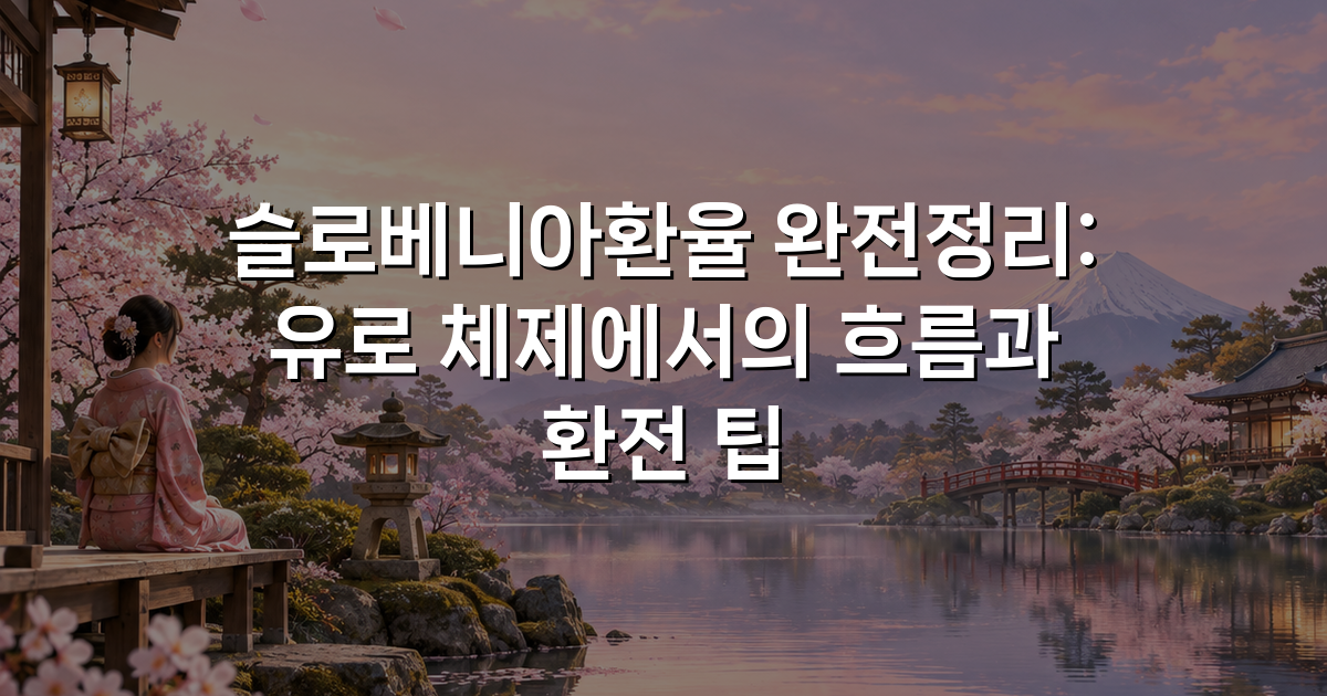 슬로베니아환율 완전정리: 유로 체제에서의 흐름과 환전 팁