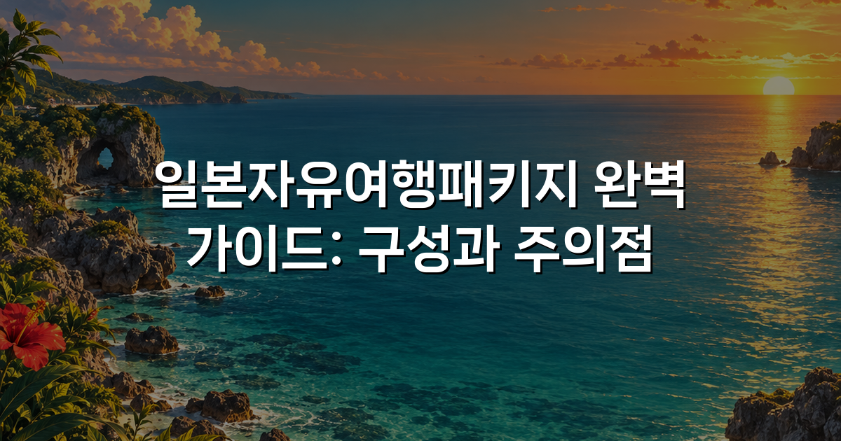 일본자유여행패키지 완벽 가이드: 구성과 주의점