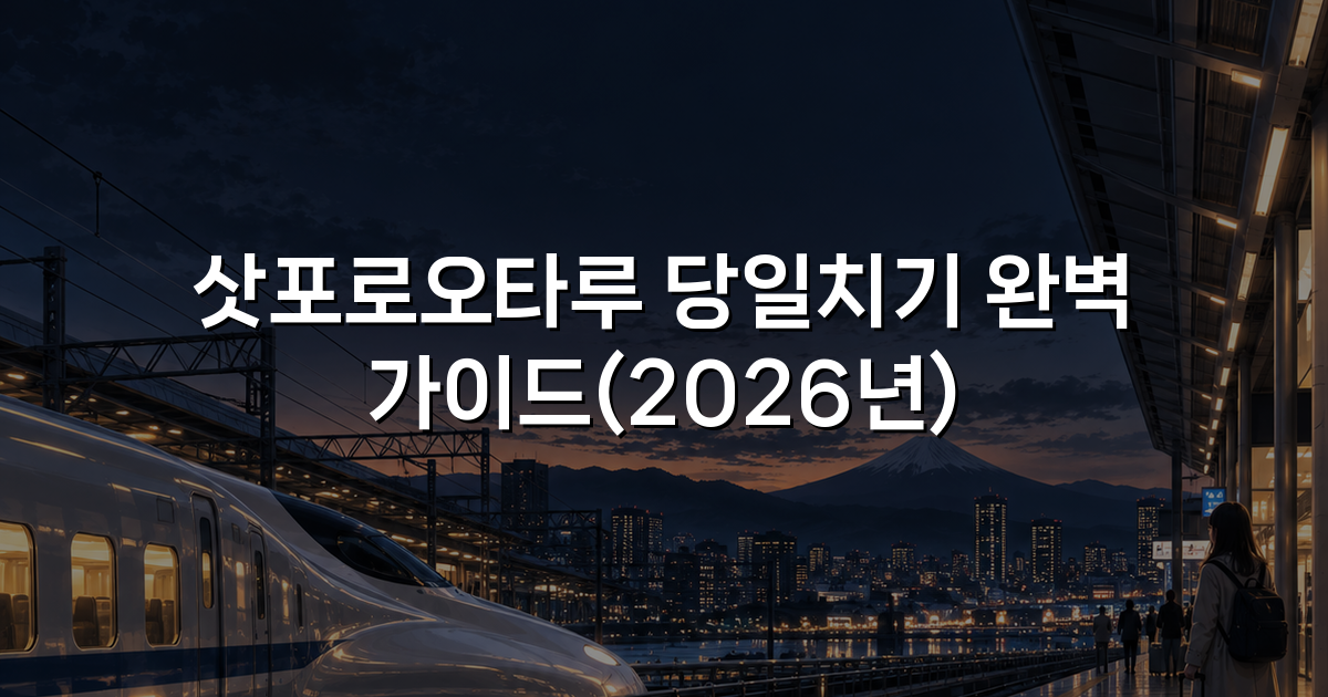 삿포로오타루 당일치기 완벽 가이드(2026년)