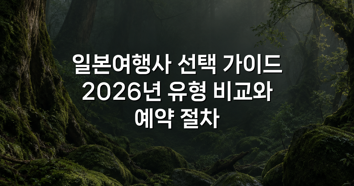 일본여행사 선택 가이드 2026년 유형 비교와 예약 절차