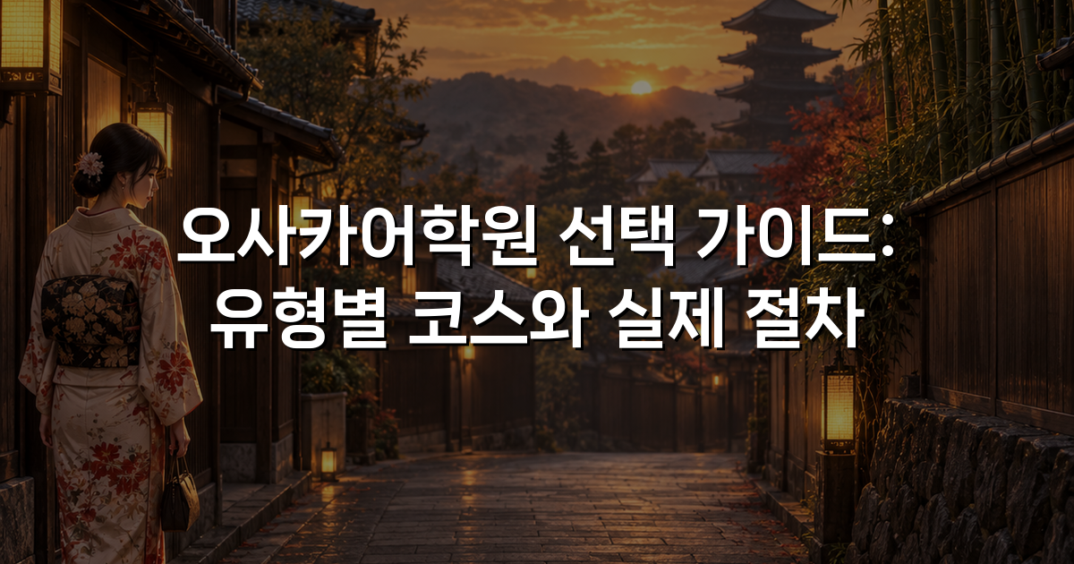 오사카어학원 선택 가이드: 유형별 코스와 실제 절차