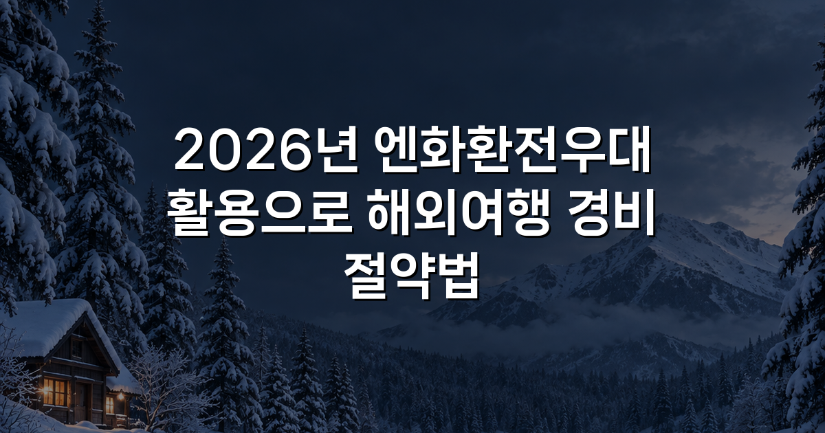 2026년 엔화환전우대 활용으로 해외여행 경비 절약법