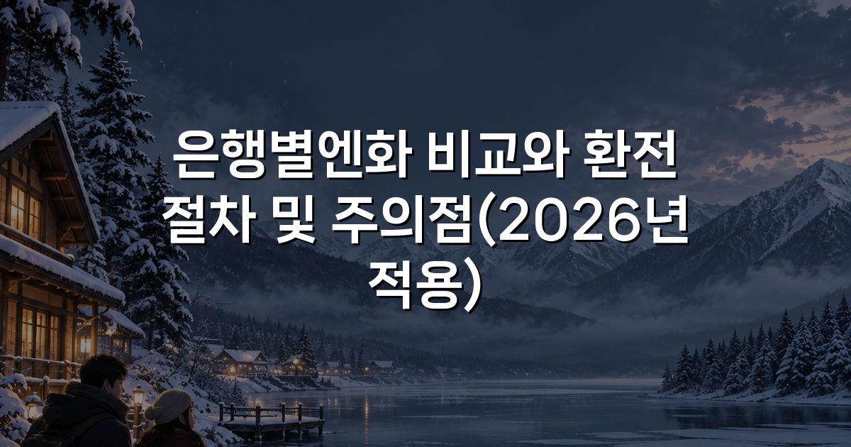 은행별엔화 비교와 환전 절차 및 주의점(2026년 적용)