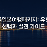 겨울일본여행패키지: 유형별 선택과 실전 가이드