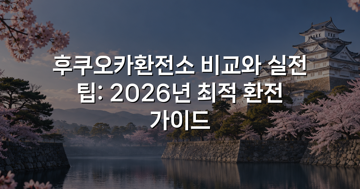 후쿠오카환전소 비교와 실전 팁: 2026년 최적 환전 가이드