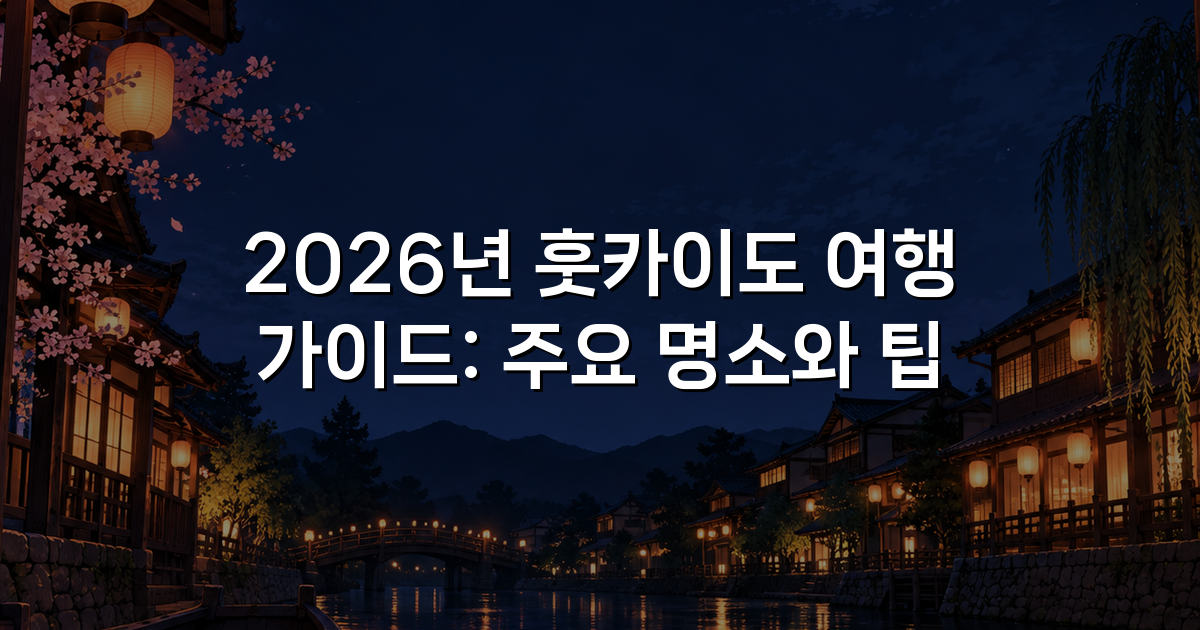 2026년 훗카이도 여행 가이드: 주요 명소와 팁