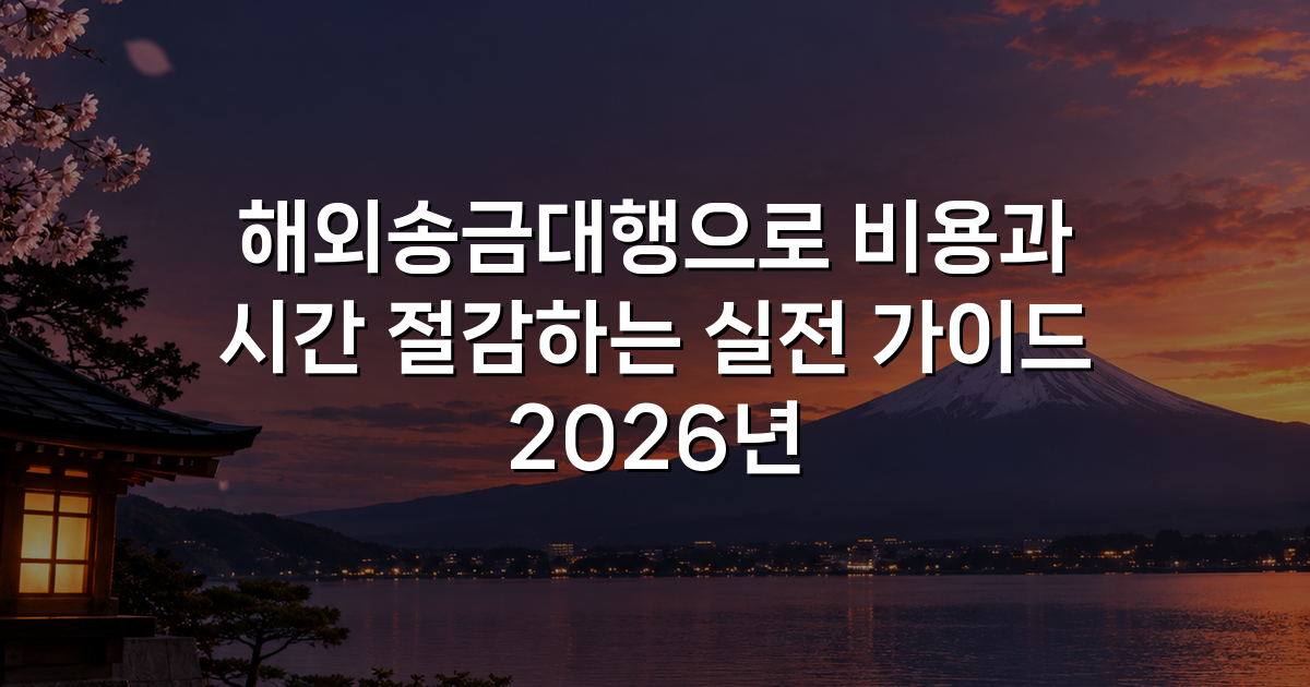 해외송금대행으로 비용과 시간 절감하는 실전 가이드 2026년