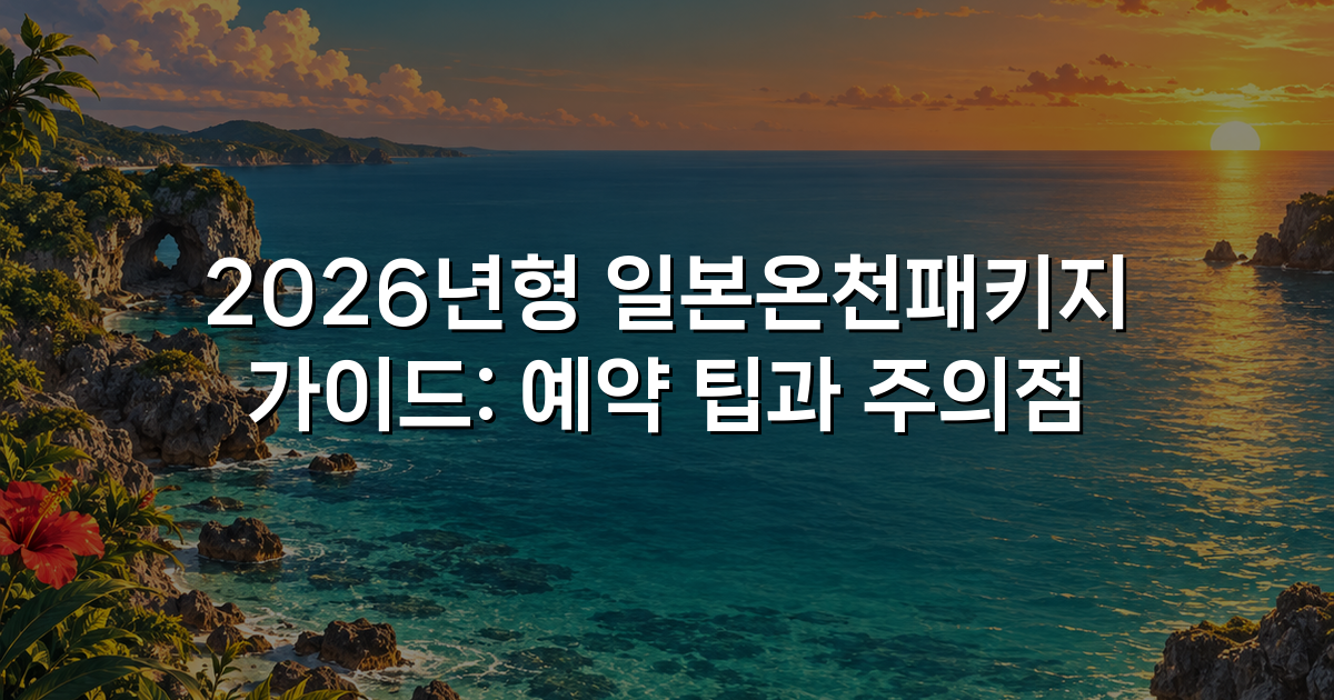 2026년형 일본온천패키지 가이드: 예약 팁과 주의점