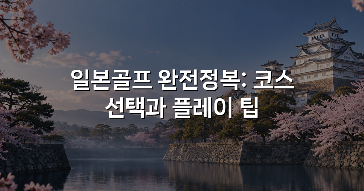 일본골프 완전정복: 코스 선택과 플레이 팁
