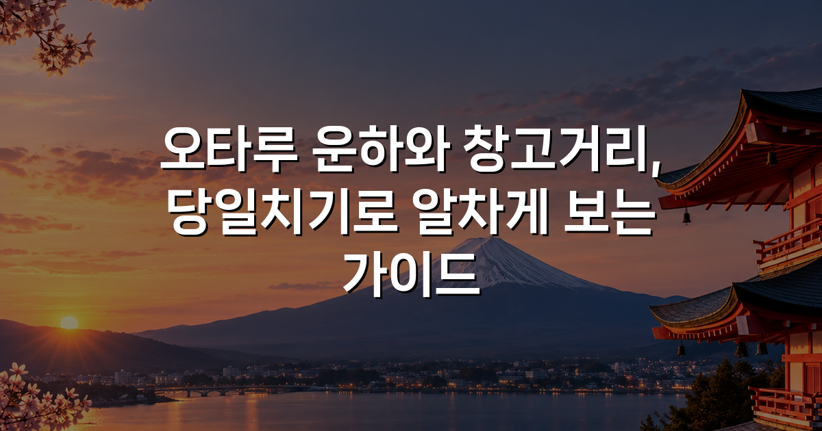 오타루 운하와 창고거리, 당일치기로 알차게 보는 가이드