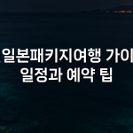 1월일본패키지여행 가이드: 일정과 예약 팁