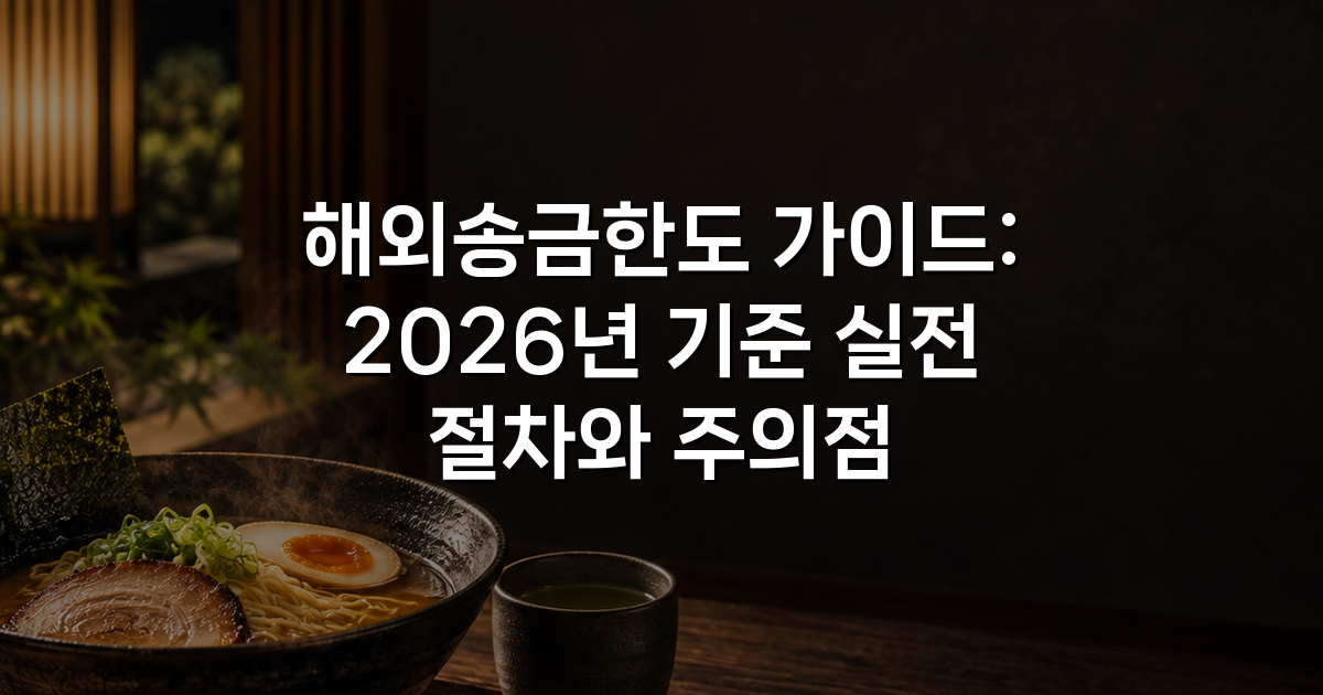 해외송금한도 가이드: 2026년 기준 실전 절차와 주의점