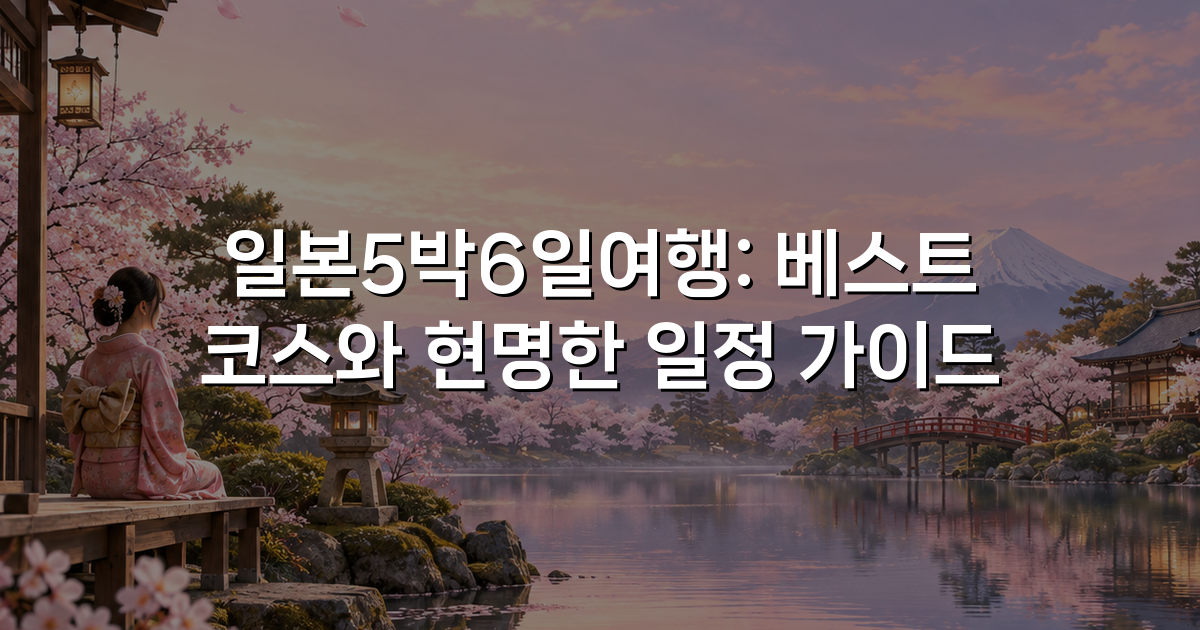 일본5박6일여행: 베스트 코스와 현명한 일정 가이드