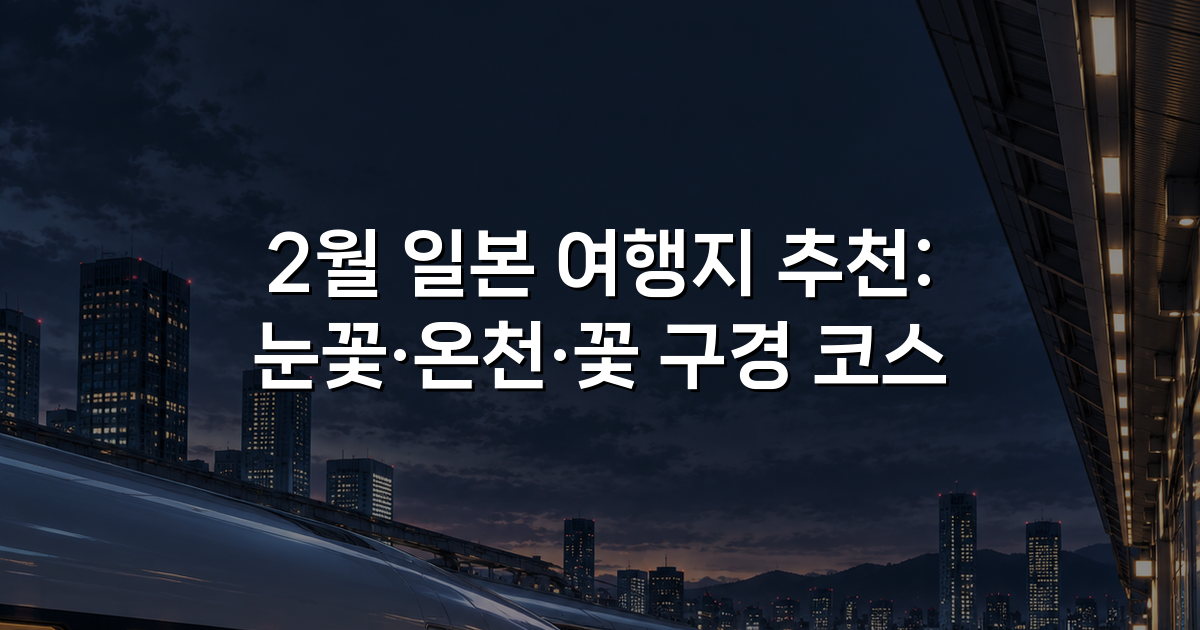2월 일본 여행지 추천: 눈꽃·온천·꽃 구경 코스