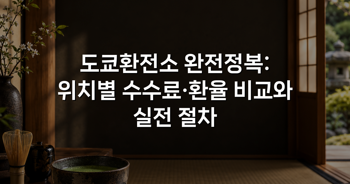 도쿄환전소 완전정복: 위치별 수수료·환율 비교와 실전 절차