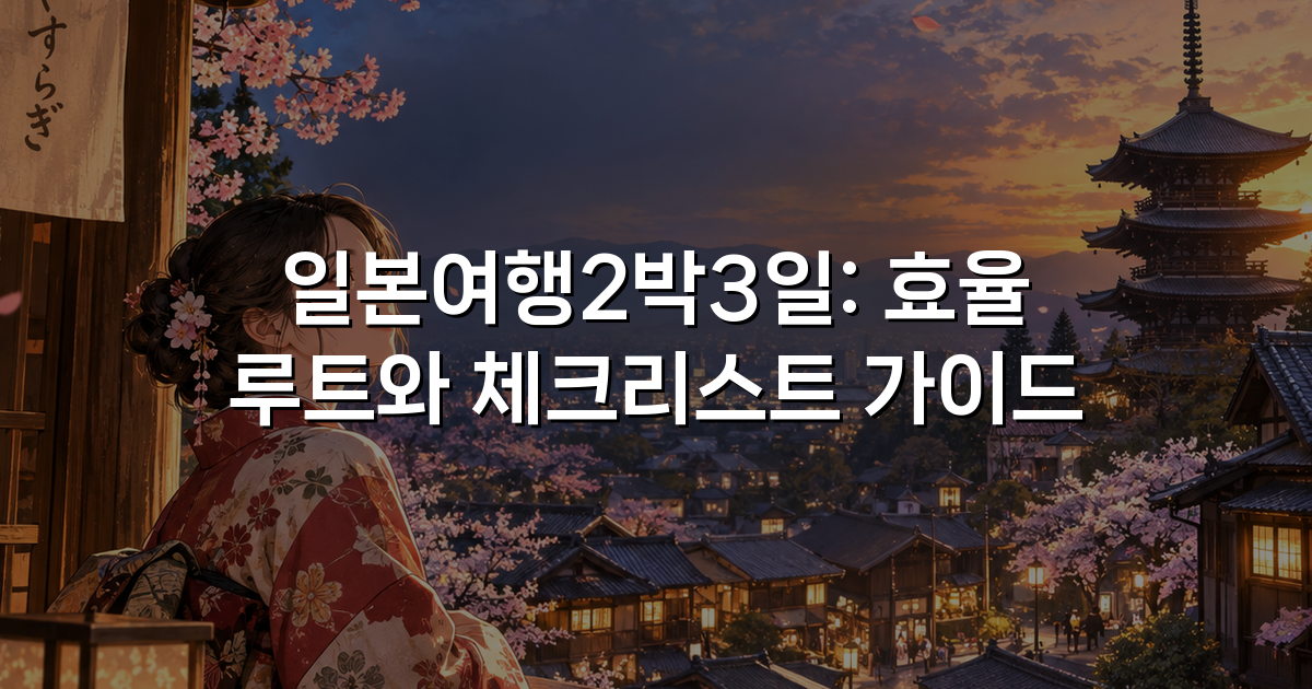 일본여행2박3일: 효율 루트와 체크리스트 가이드