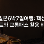 일본6박7일여행: 핵심 루트와 교통패스 활용 비법