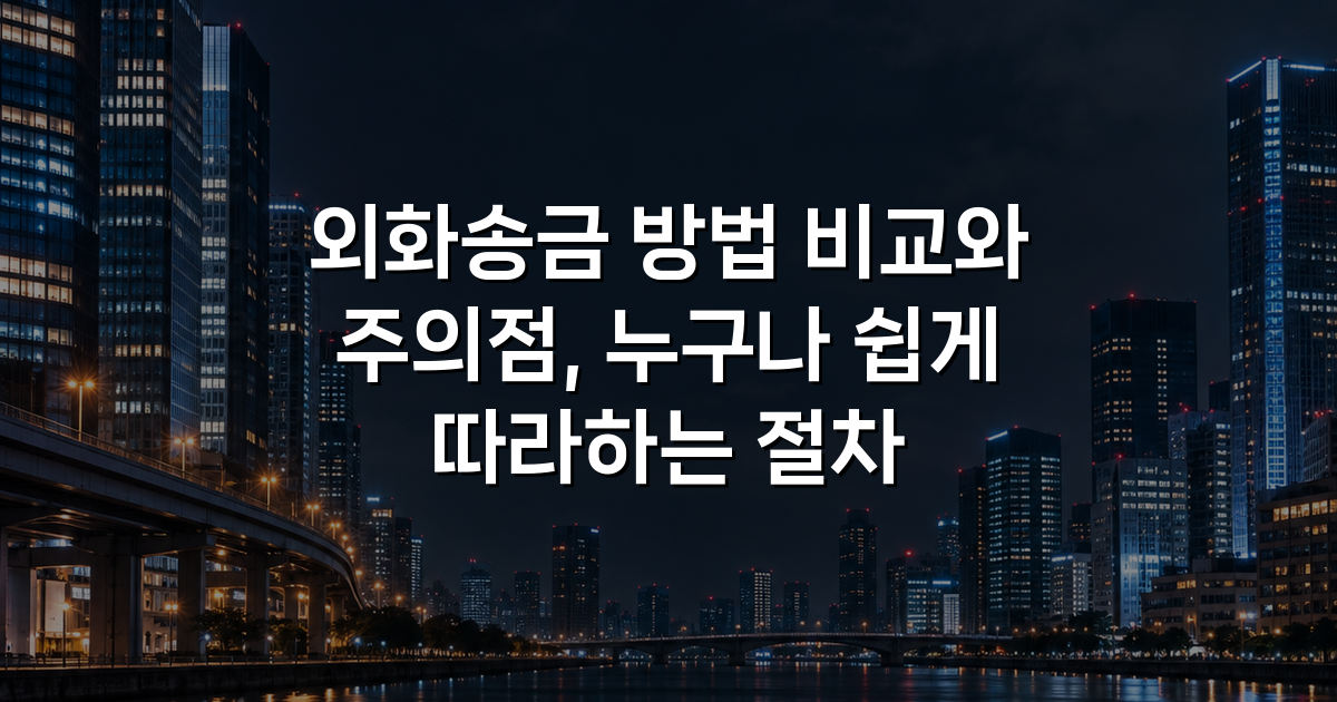 외화송금 방법 비교와 주의점, 누구나 쉽게 따라하는 절차