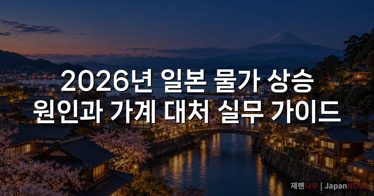 2026년 일본 물가 상승 원인과 가계 대처 실무 가이드