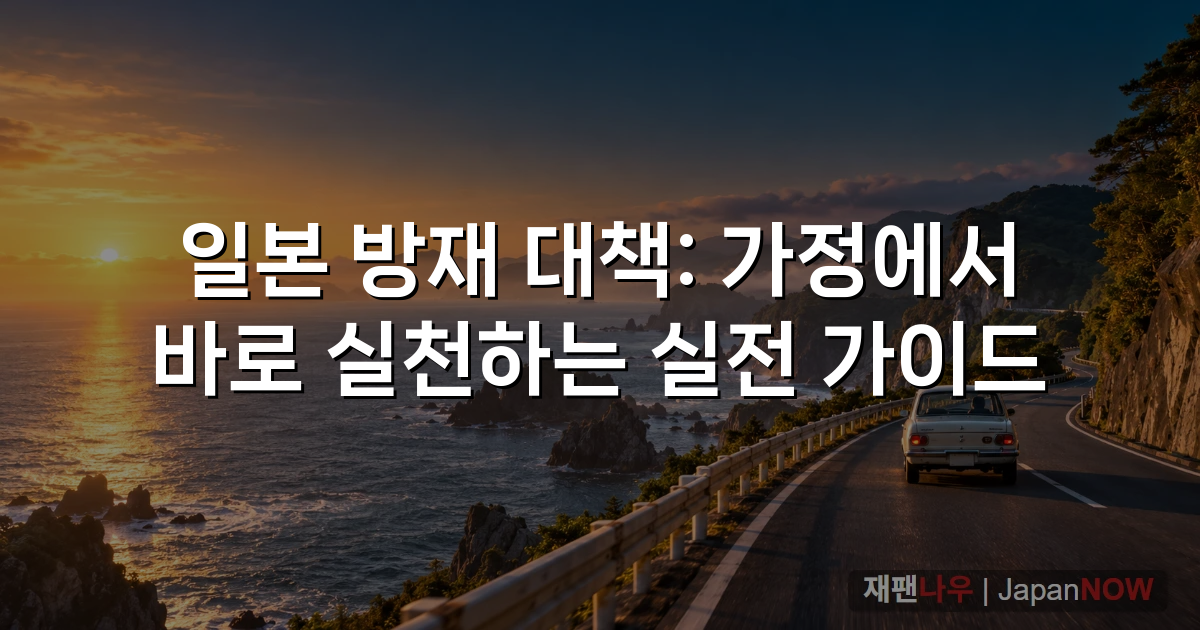 일본 방재 대책: 가정에서 바로 실천하는 실전 가이드